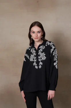 RANNA GILL Tops-Aisa Blouse Black