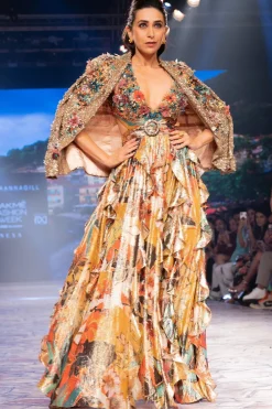 RANNA GILL Jackets-Alish Pekh In Roma 3D Embroidered Sequin Jacket Golden