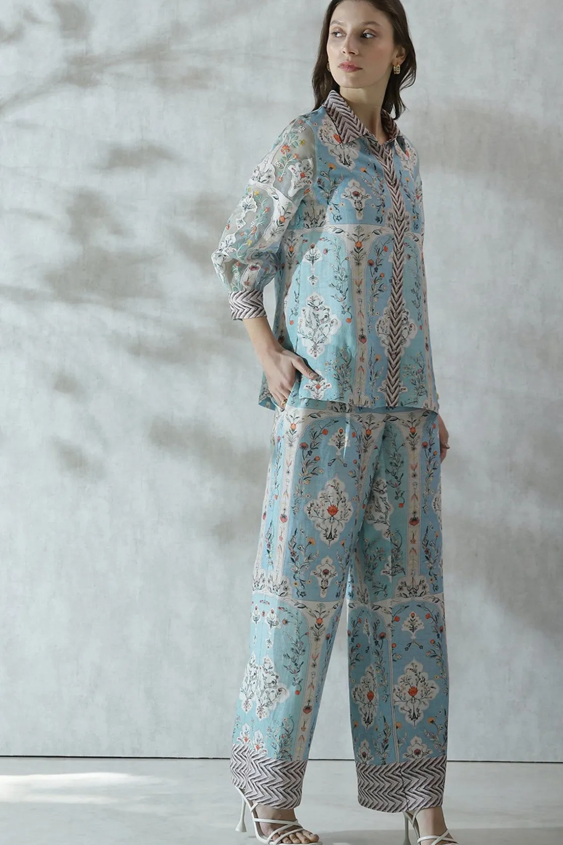 RANNA GILL Tops-Aliza Blouse Blue