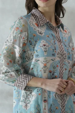 RANNA GILL Tops-Aliza Blouse Blue