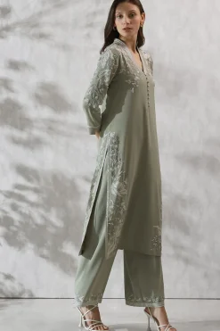 RANNA GILL Indian Tunic Sets-Avani Tunic Set Celadon