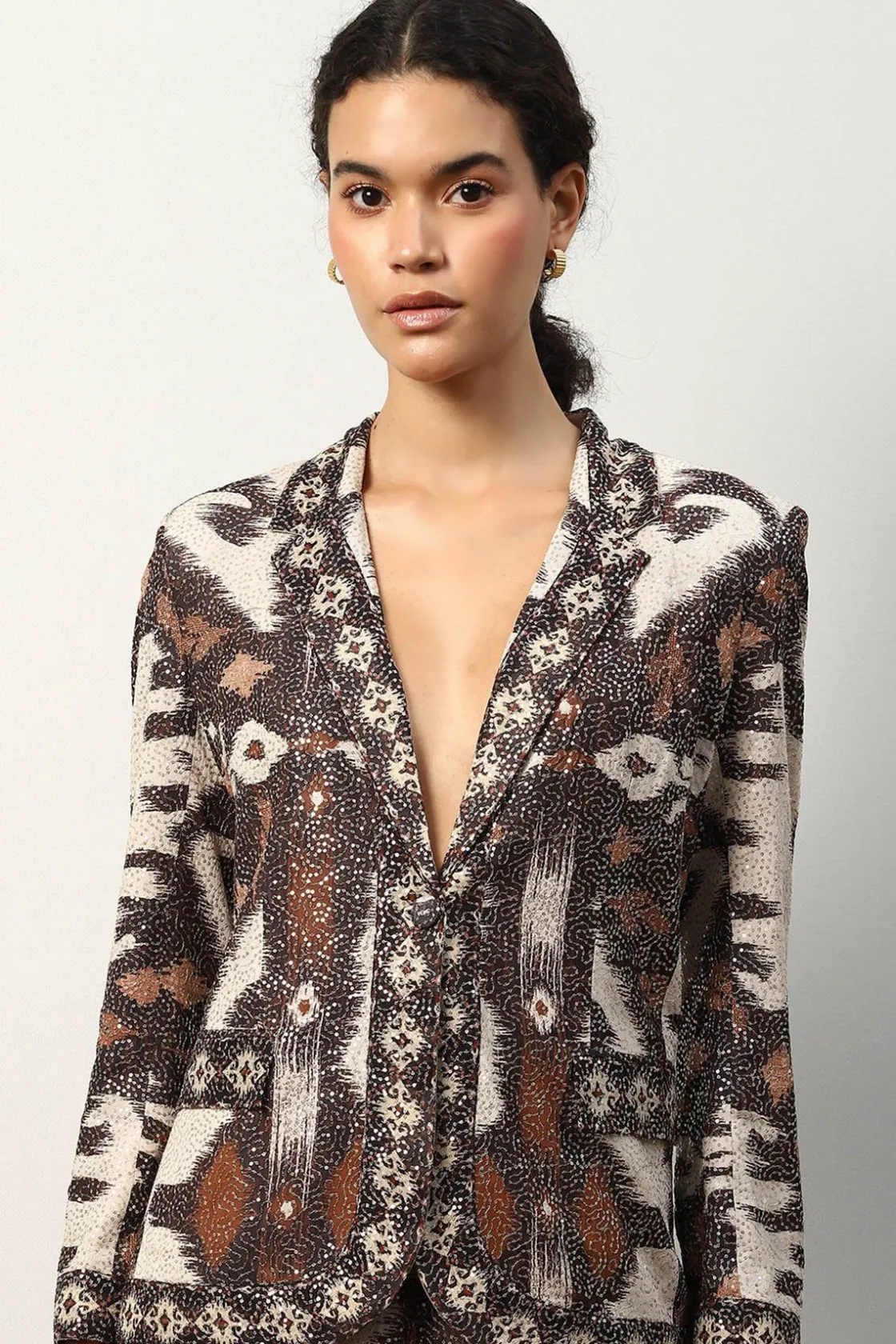 RANNA GILL Matching Sets-Blair Jacket Brown