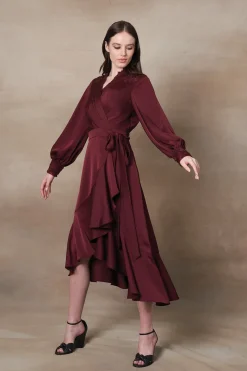 RANNA GILL Dresses-Bre Dress Oxblood