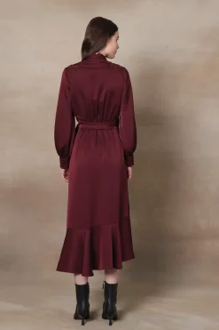 RANNA GILL Dresses-Bre Dress Oxblood
