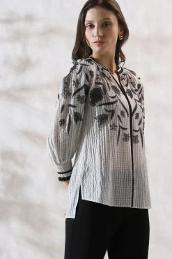 RANNA GILL Tops-Casie Blouse Black & White