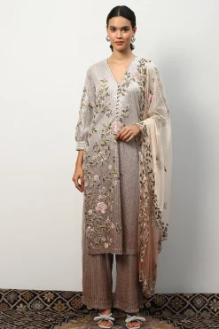 RANNA GILL Indian Tunic Sets-Cienna Tunic Set Grey