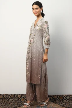 RANNA GILL Indian Tunic Sets-Cienna Tunic Set Grey