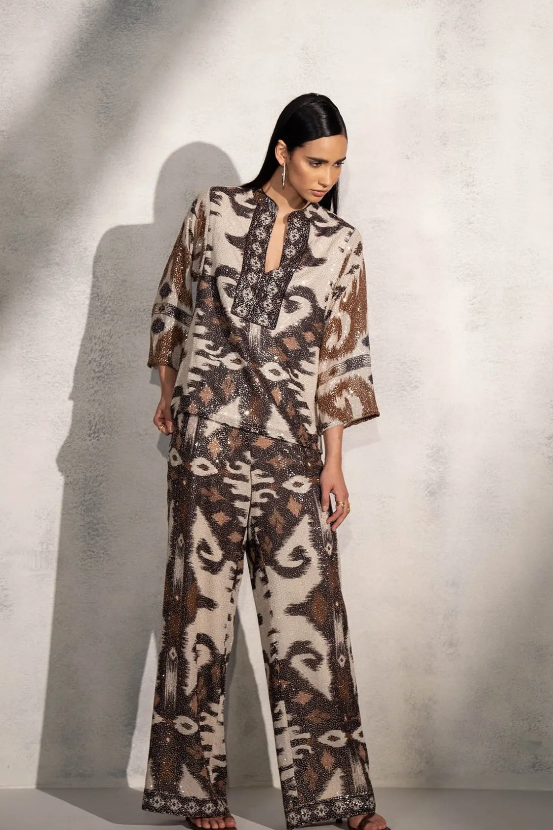 RANNA GILL Matching Sets-Elleson Blouse Brown