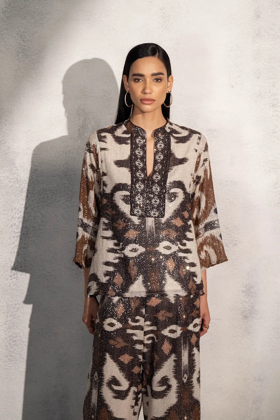 RANNA GILL Matching Sets-Elleson Blouse Brown