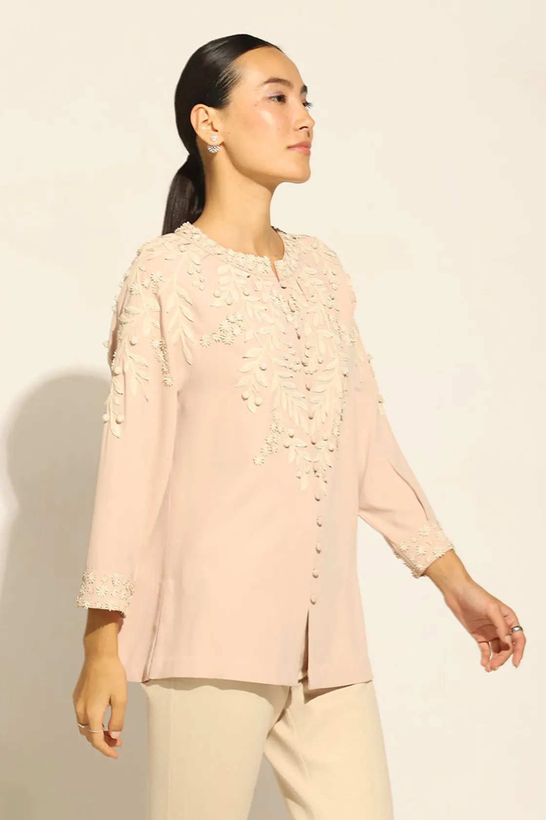 RANNA GILL Tops-Genesis Blouse Salmon