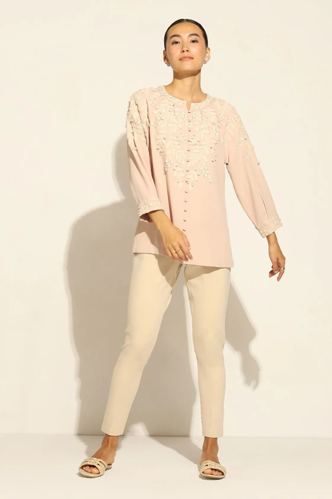 RANNA GILL Tops-Genesis Blouse Salmon