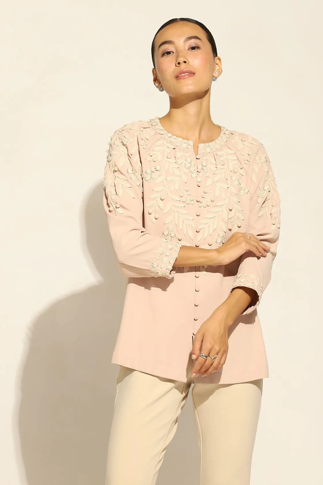 RANNA GILL Tops-Genesis Blouse Salmon