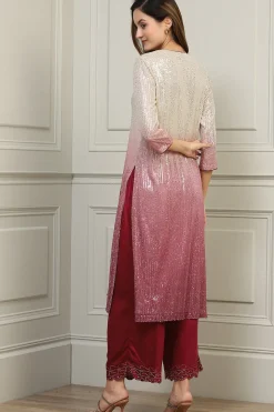 RANNA GILL Indian Tunic Sets-Hamya Burgandy