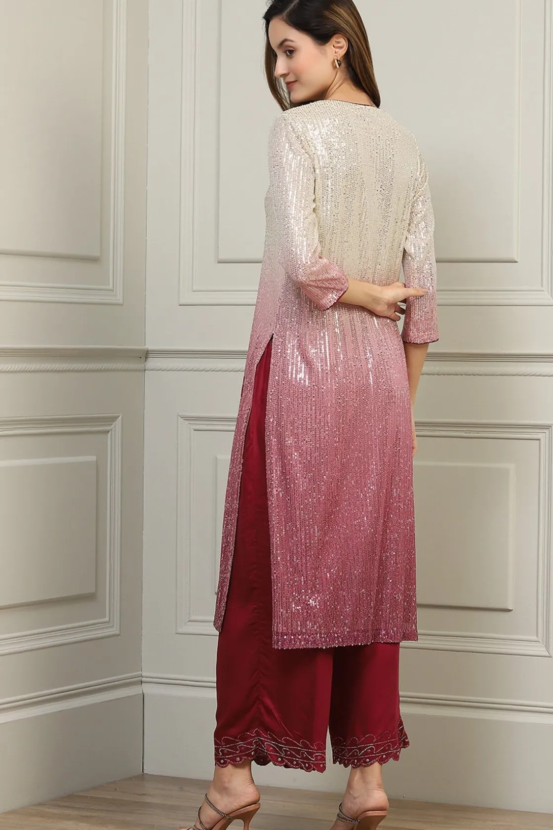 RANNA GILL Indian Tunic Sets-Hamya Burgandy