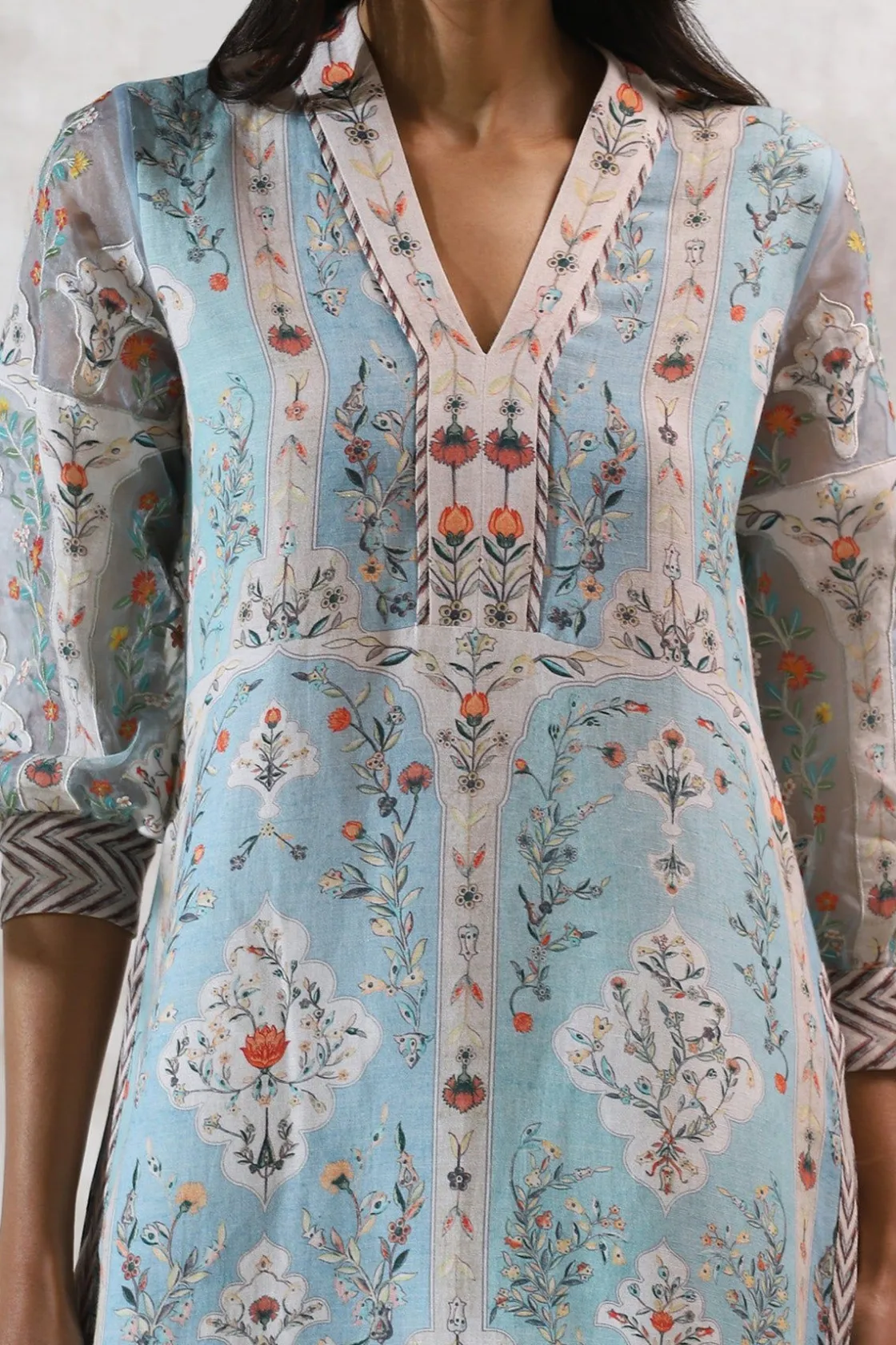 RANNA GILL Indian Tunic Sets-Ishna Tunic Set Blue
