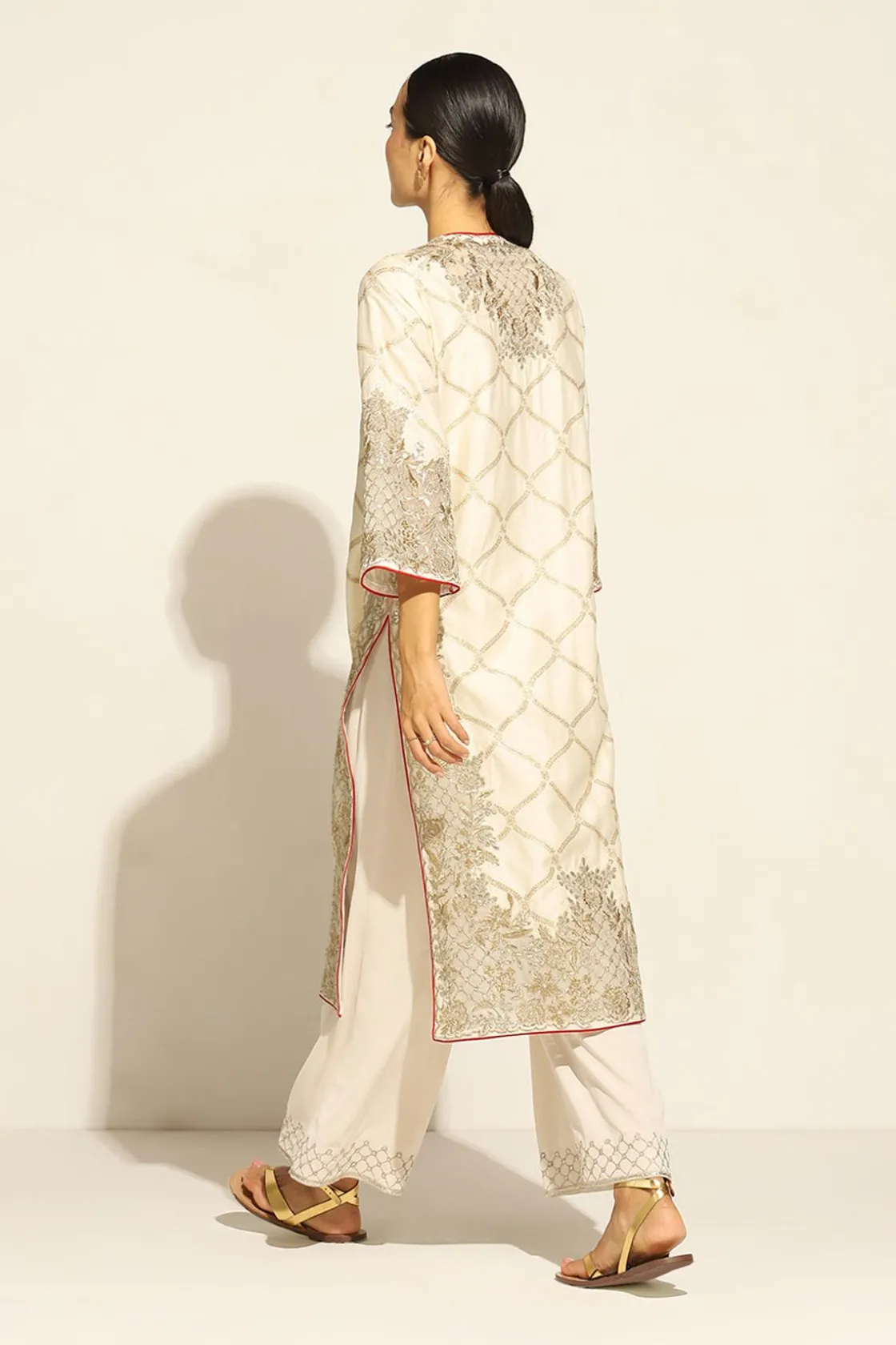 RANNA GILL Indian Tunic Sets-Jenny Tunic Set Beige