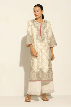 RANNA GILL Indian Tunic Sets-Jenny Tunic Set Beige