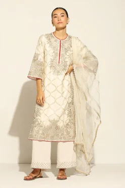 RANNA GILL Indian Tunic Sets-Jenny Tunic Set Beige