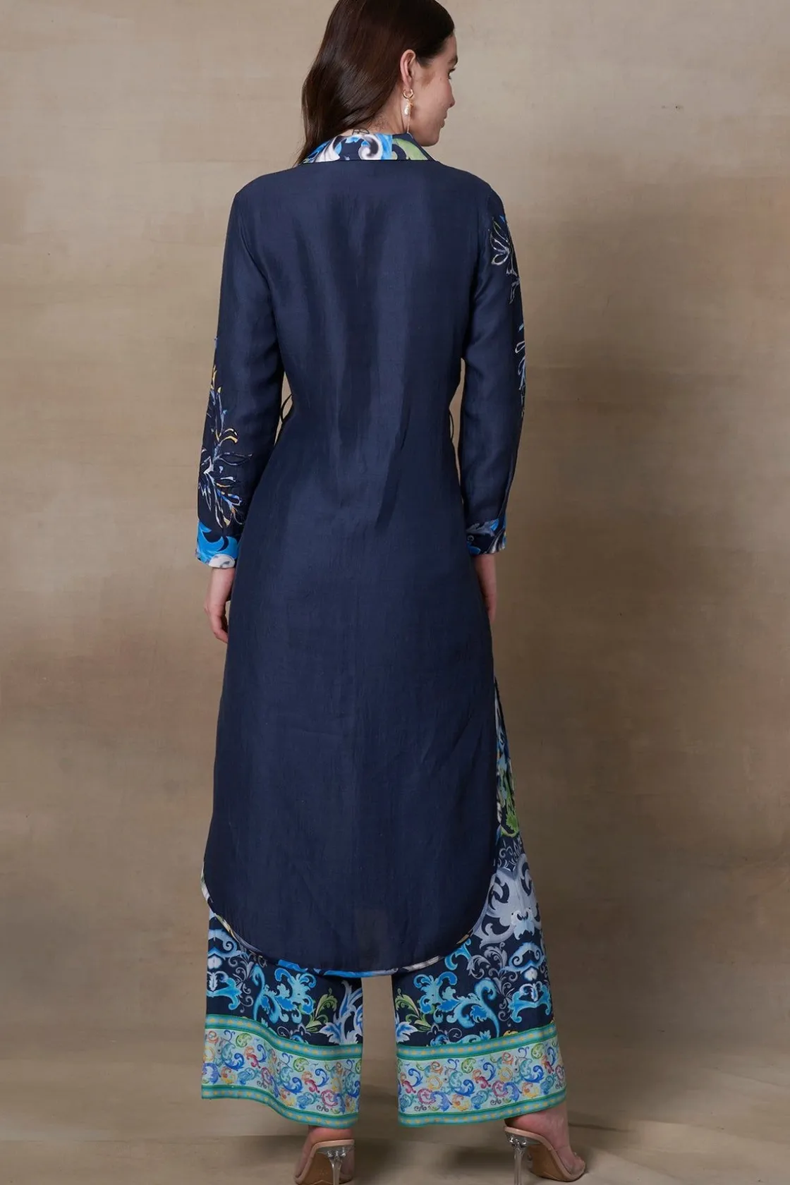 RANNA GILL Indian Tunic Sets-Kinsley Tunic Set Navy
