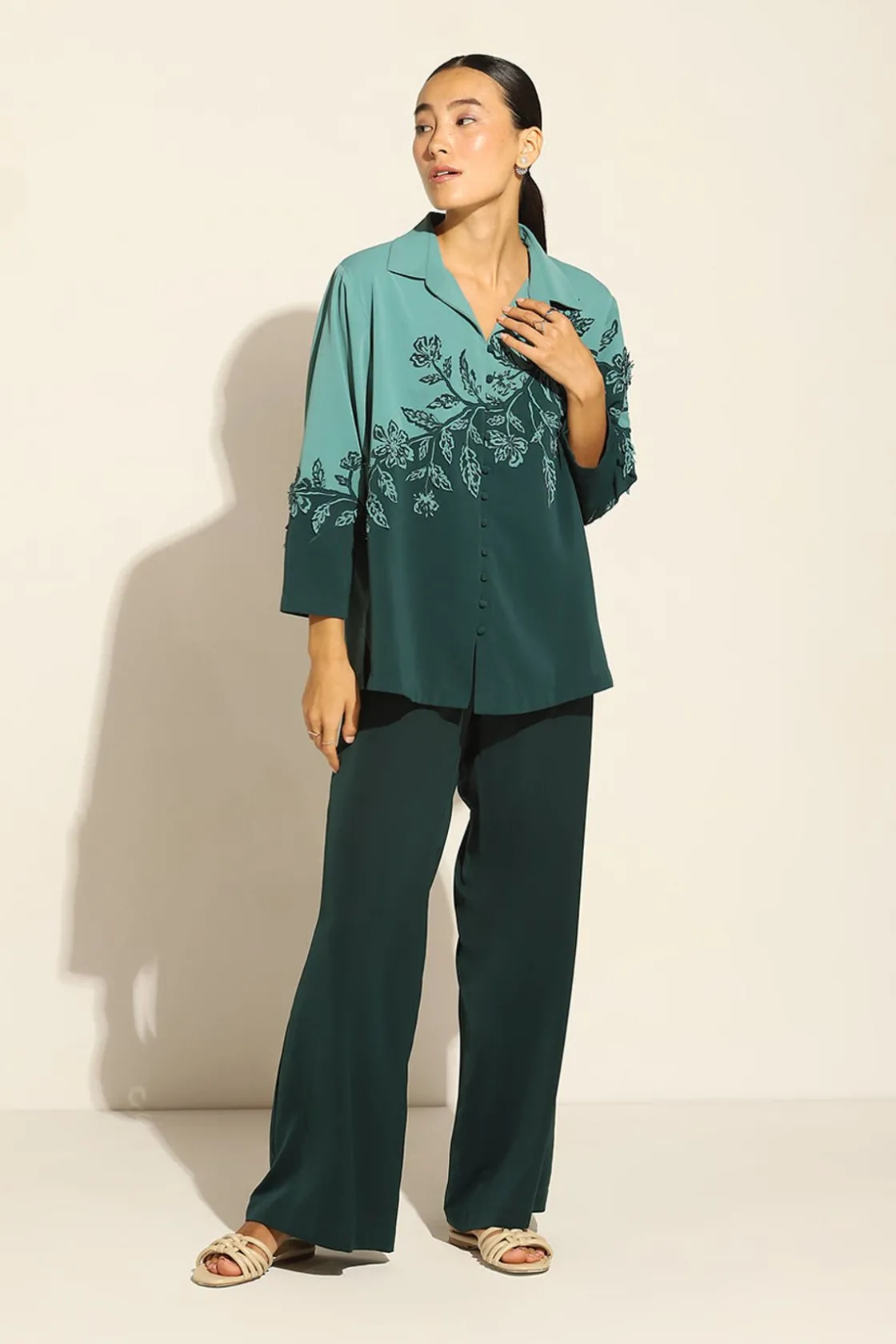 RANNA GILL Matching Sets-Lucia Matching Set Teal Forest