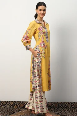 RANNA GILL Indian Tunic Sets-Maria Tunic Set Mustard