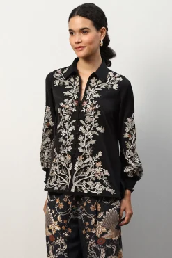 RANNA GILL Matching Sets-Molly Blouse Black