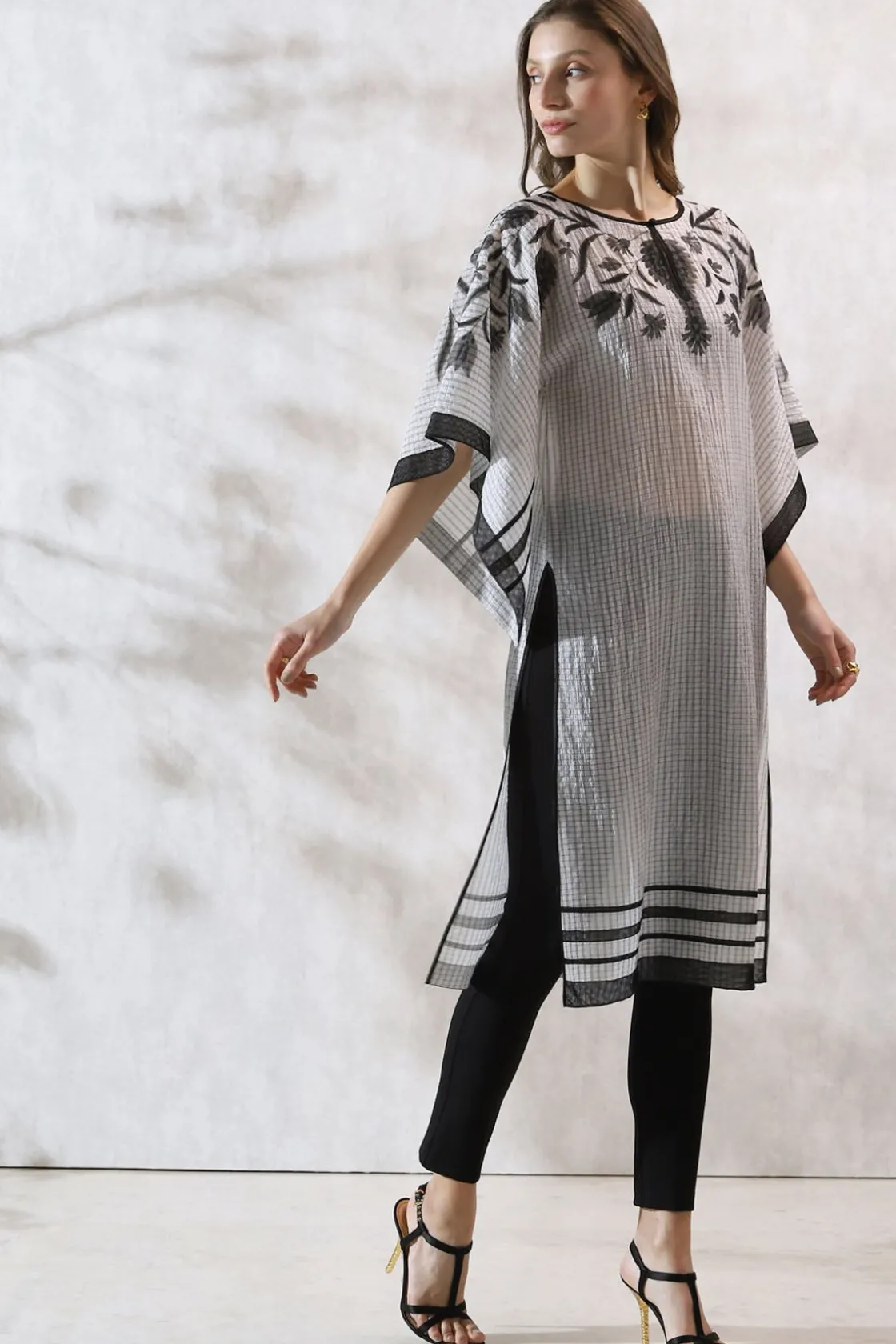 RANNA GILL Tunics-Nancy Tunic Black & White