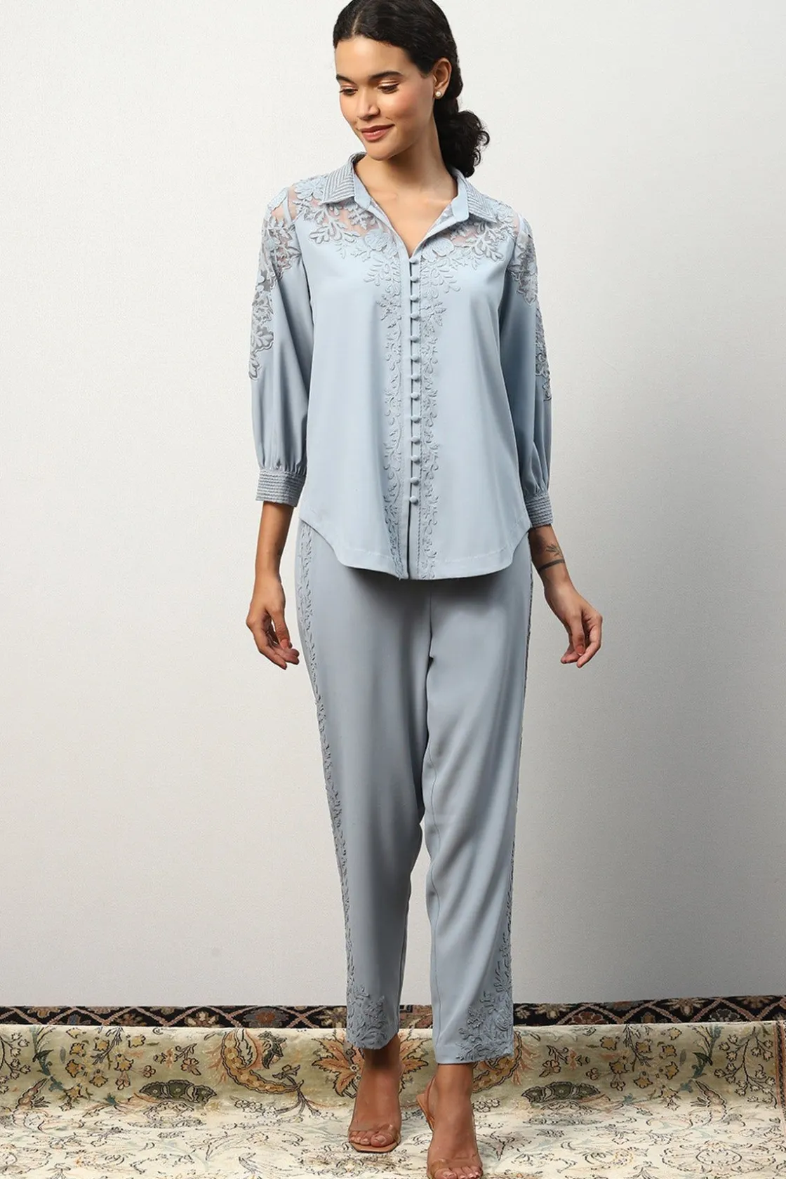 RANNA GILL Matching Sets-Nora Matching Set Sky Blue