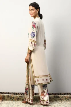 RANNA GILL Indian Tunic Sets-Riyan Tunic Off White