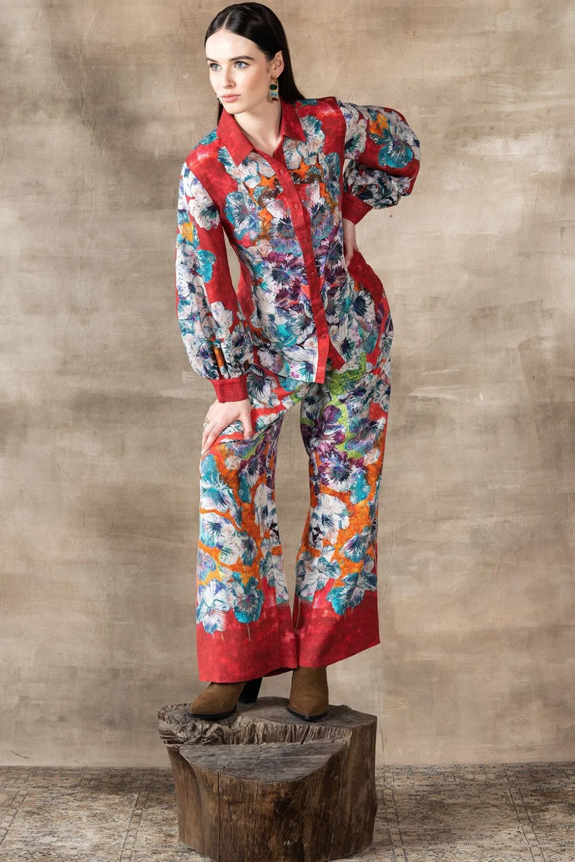RANNA GILL Matching Sets-Rubi Blouse Red
