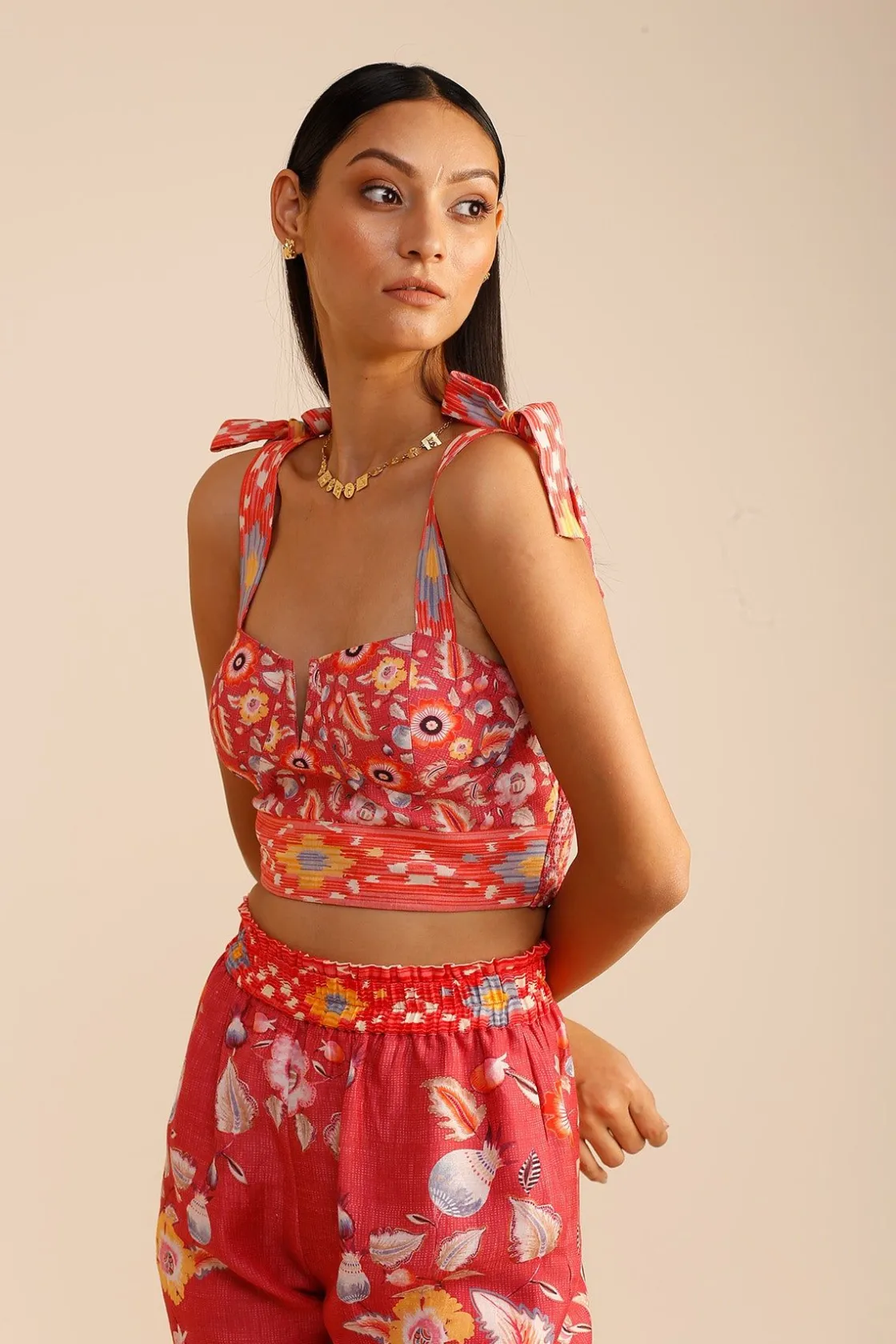 RANNA GILL Tops-Sasha Corset Coral