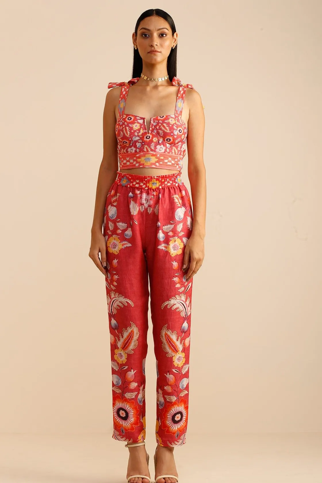 RANNA GILL Tops-Sasha Corset Coral