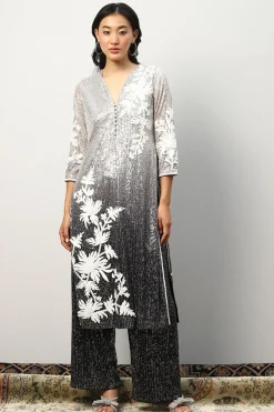 RANNA GILL Indian Tunic Sets-Scarlett Tunic Set Black Ombrey