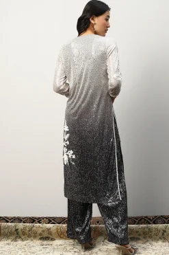 RANNA GILL Indian Tunic Sets-Scarlett Tunic Set Black Ombrey