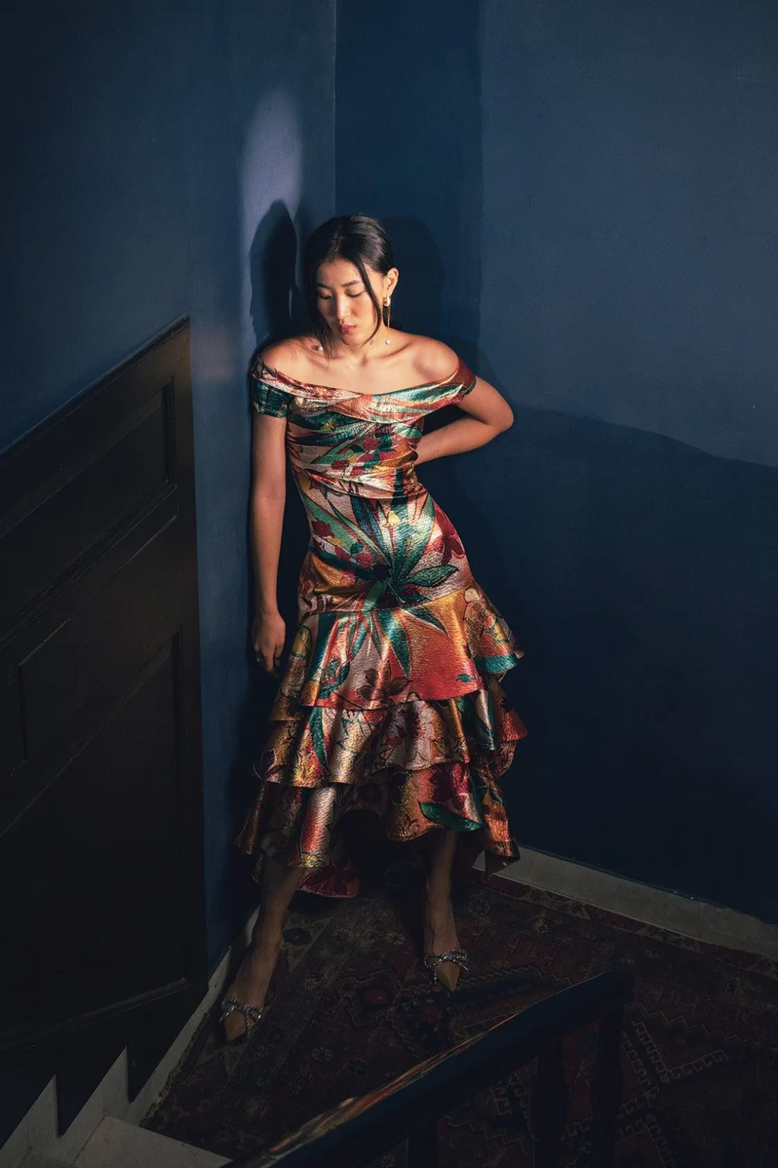 RANNA GILL Dresses-Shriya Saran In Renata Tiered Midi Dress Multi
