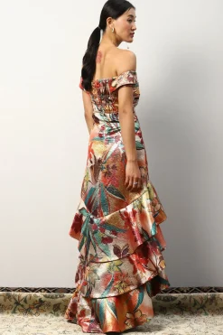 RANNA GILL Dresses-Shriya Saran In Renata Tiered Midi Dress Multi