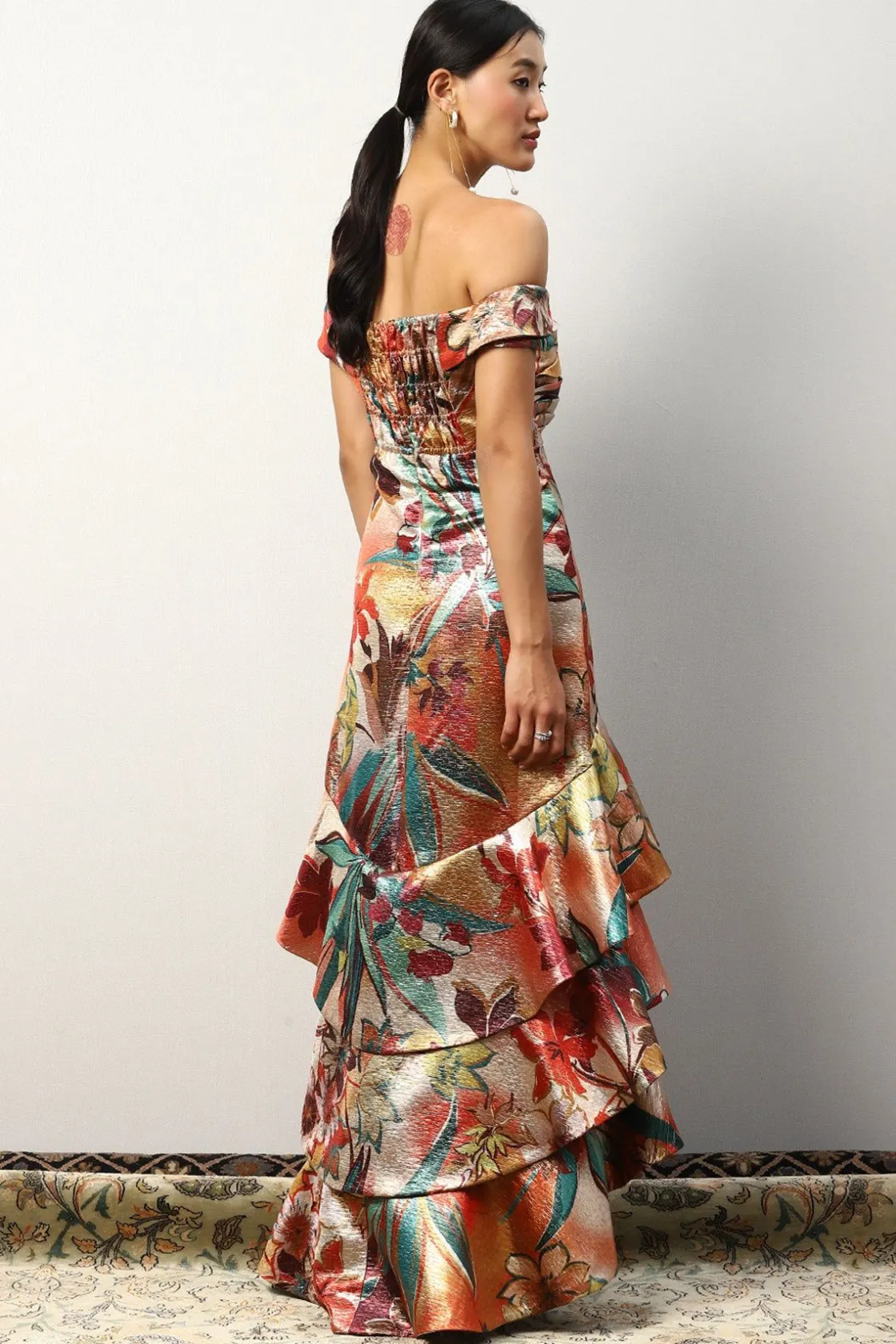 RANNA GILL Dresses-Shriya Saran In Renata Tiered Midi Dress Multi