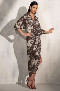 RANNA GILL Dresses-Stormi Dress Brown