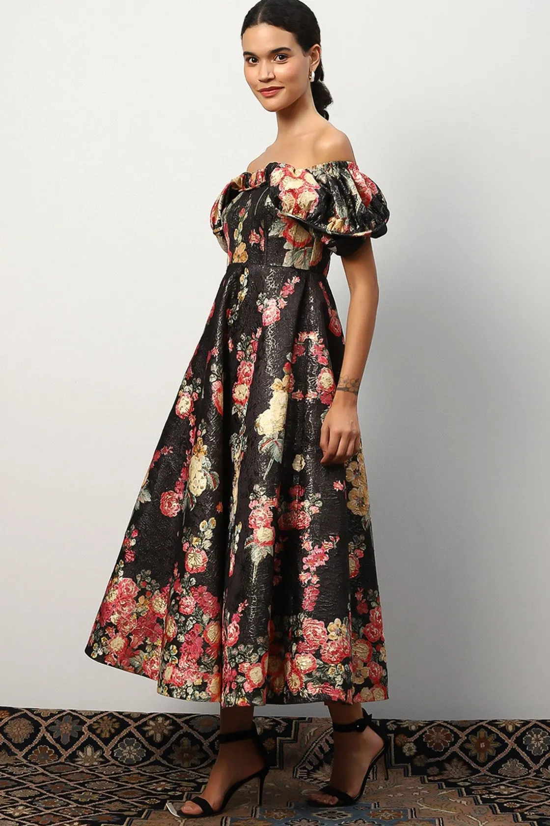 RANNA GILL Dresses-Teresa Off-Shoulder Midi Dress Multi