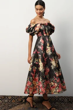 RANNA GILL Dresses-Teresa Off-Shoulder Midi Dress Multi
