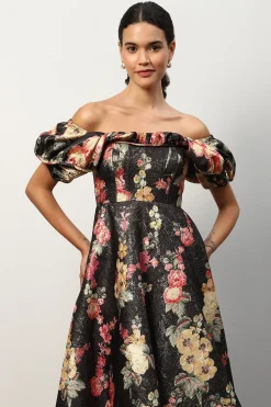RANNA GILL Dresses-Teresa Off-Shoulder Midi Dress Multi