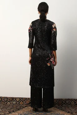 RANNA GILL Indian Tunic Sets-Trivana Tunic Set Black
