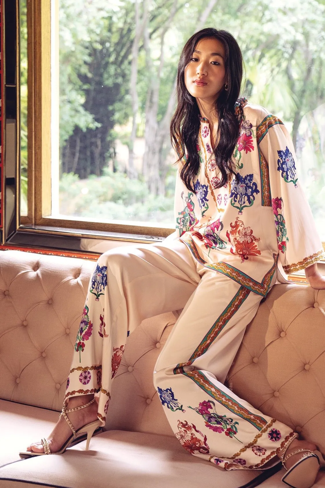 RANNA GILL Pants-Valencia Wide-Leg Pants Snow White